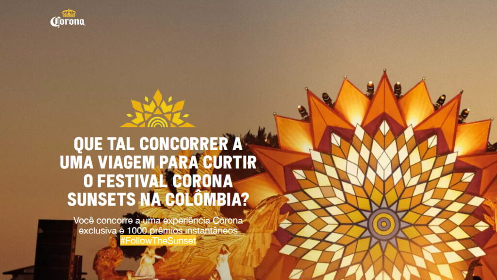 Promoção Cerveja Corona Sunsets Festival Colômbia