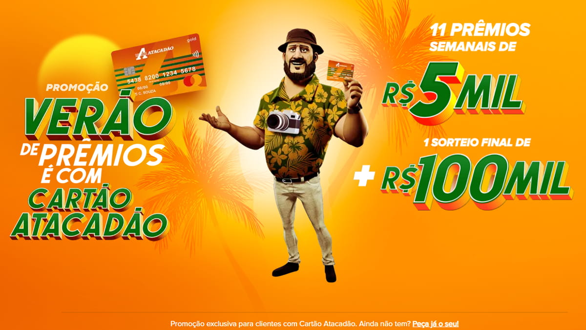 Promoção Verão de prêmios Cartão Atacadão