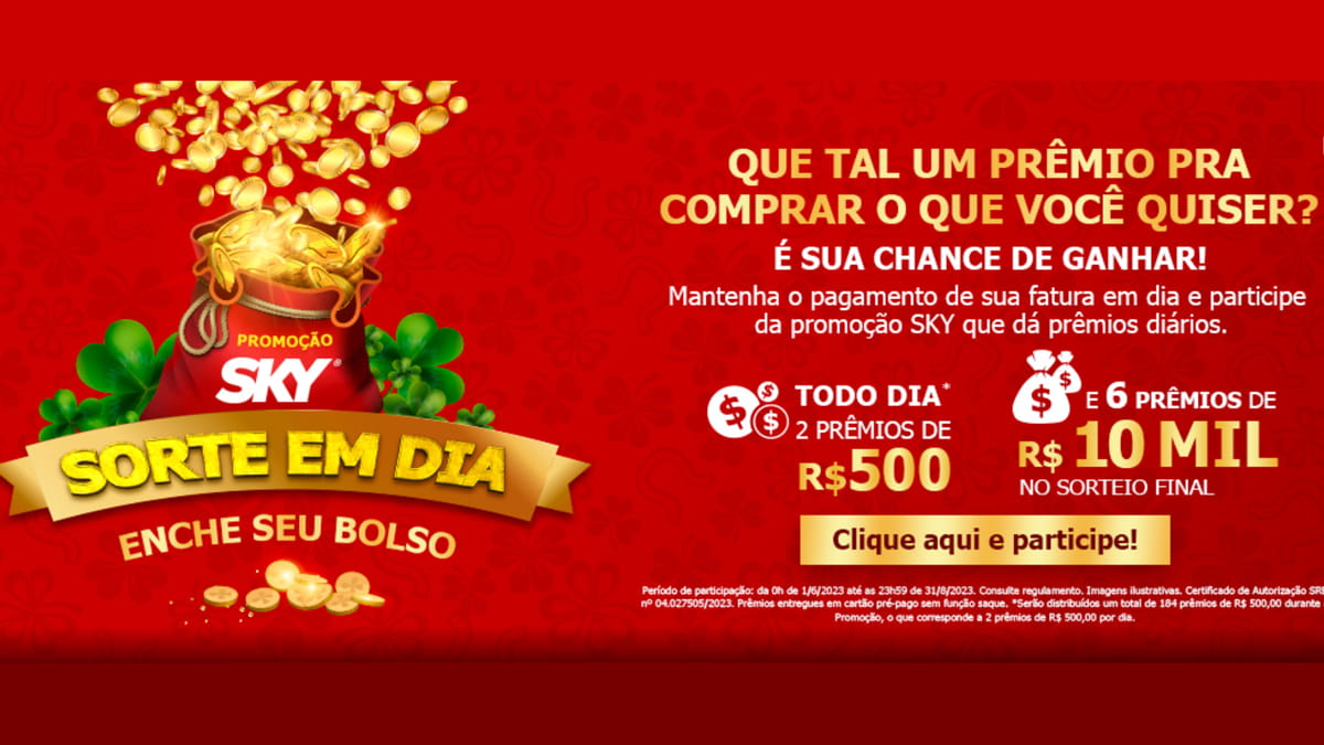 Promoção Sky Sorte em Dia