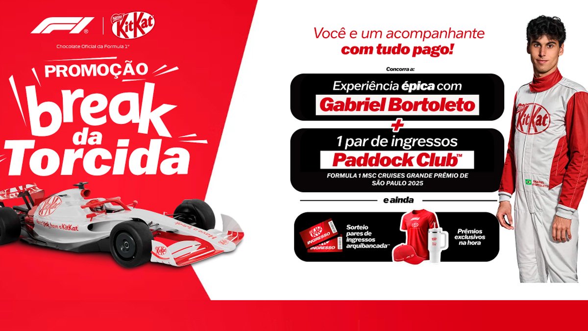 promoção kitkat 2025 fórmula 1