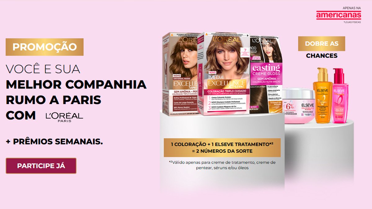 Promoção Viagem Paris com L'oreal